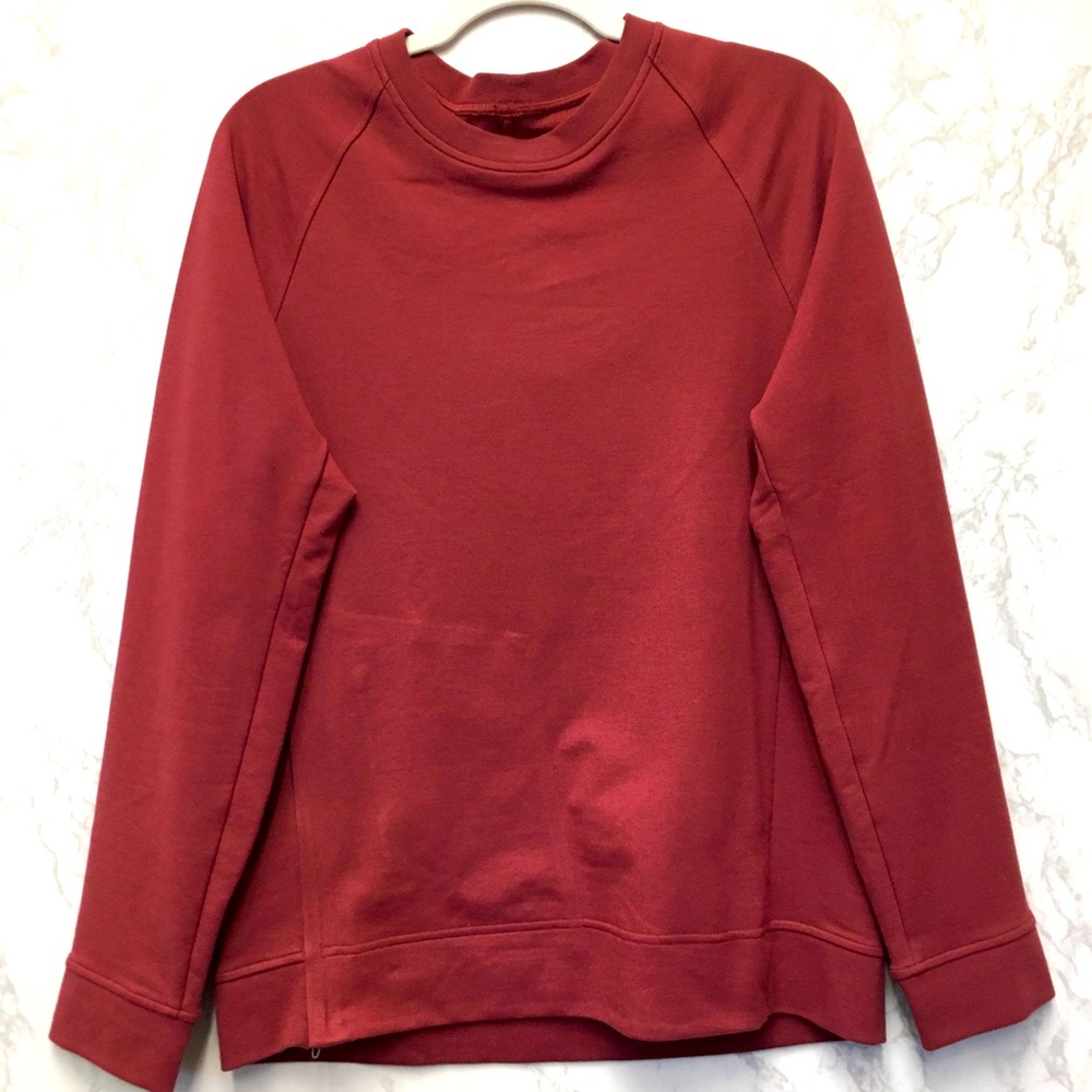 Lululemon Crewneck Sweatshirt Small Red Burgundy Athletic Loungewear Sporty Gym